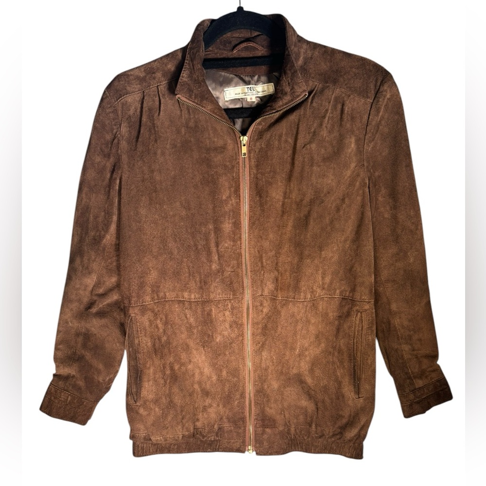 Vintage Brown Suede Leather Jacket